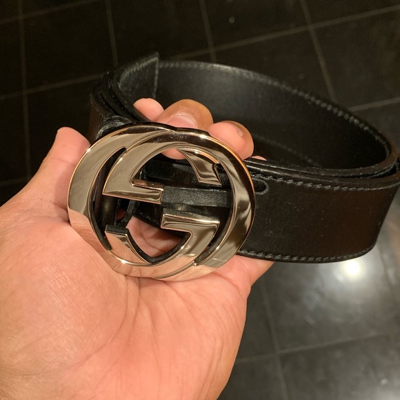 Gucci Leather Belt with Interlock G - Picture 1 of 3